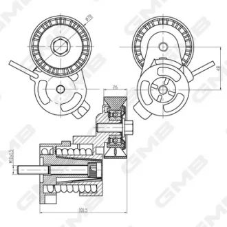 Ролік натяжний ременя генератора BMW 1/3/X1/Mini GMB GAT21490