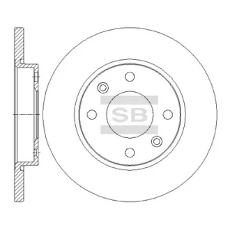 Диск тормозной (кратно 2) передний Peugeot 206 (07-) (D=247.3mm) Hi-Q (SANGSIN) SD5006