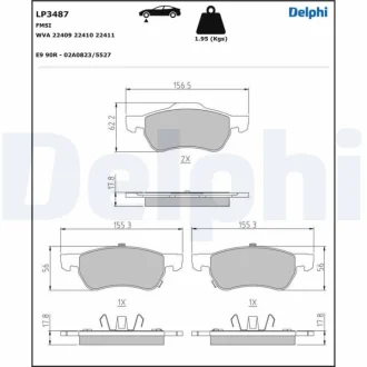 MG Колодки гальмівні передні ZS SUV 1.0 T-GDi Delphi LP3487