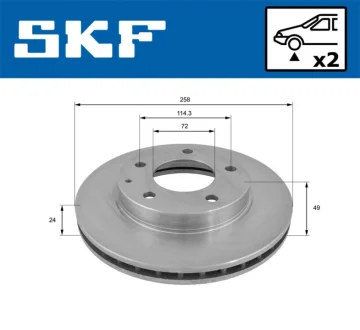 MAZDA Диск тормозной перед. (вентил.) Ford Probe,626, Premacy, Xedos 91- SKF VKBD 80518 V2