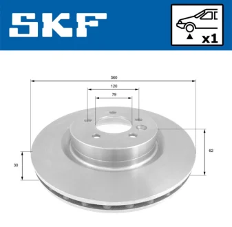 LANDROVER диск гальмівний передн.лакірів.! Range Rover Sport 05- SKF VKBD 80219 V1
