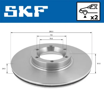 RENAULT диск гальмівний передній Master II 2.5/2.8TD 98- SKF VKBD 80534 V2