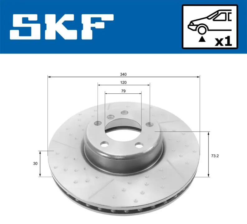 BMW Гальмівний диск 1 (F20) 15-19, 3 (F30, F80) 12-18 SKF VKBD 80246 V1 (фото 1)