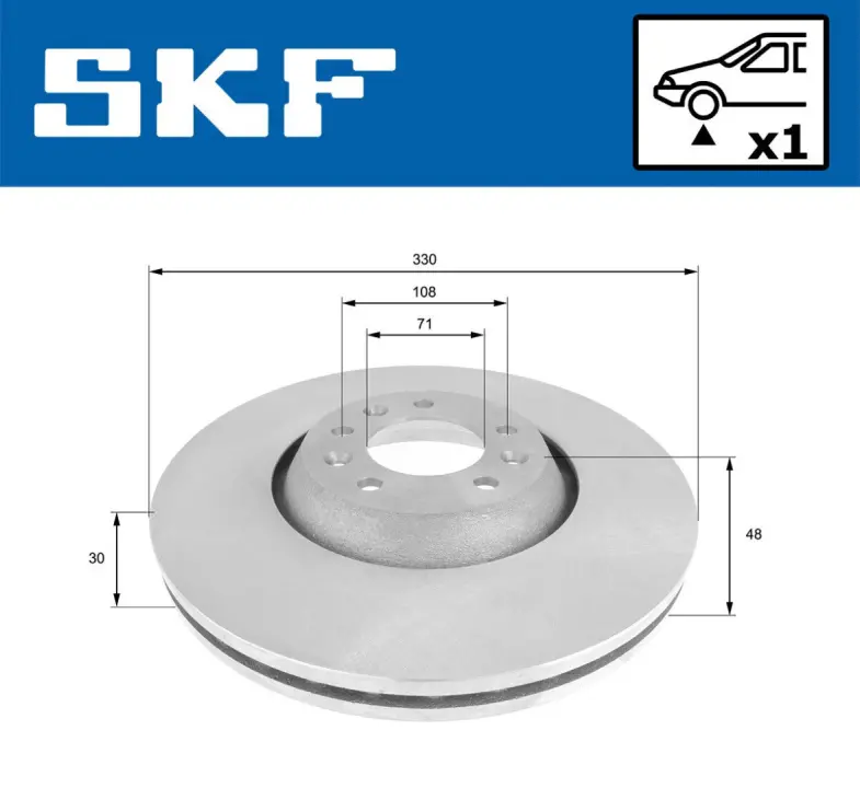 CITROEN диск гальмів.передн.C5 III,Peugeot 508 09- SKF VKBD 80216 V1 (фото 1)