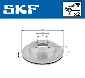 SUZUKI диск гальмівний передн.Ignis,Wagon,Opel SKF VKBD 80347 V2