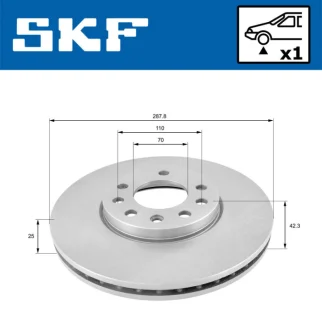 OPEL диск гальмівний передній Vectra B, Saab SKF VKBD 80549 V1