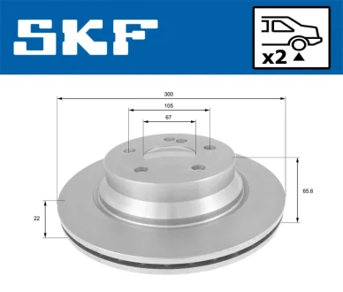 DB гальмівний диск задн. (вентил.) W211 02- SKF VKBD 90118 V2