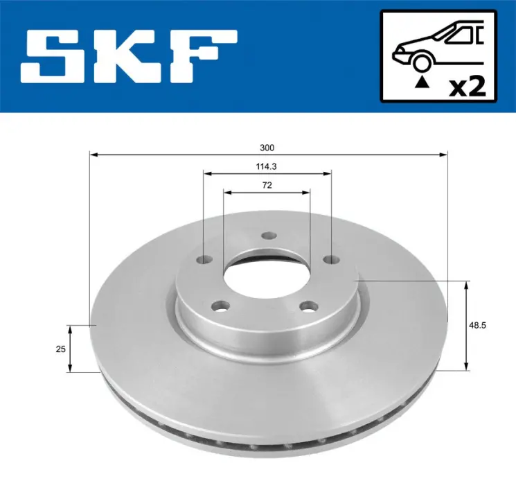 MAZDA диск гальмівний перед. 3, 5 1.8/2.0 SKF VKBD 80273 V2 (фото 1)