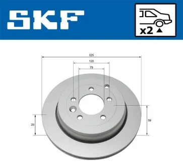 LANDROVER диск гальм. задн.Discovery 04- SKF VKBD 90316 V2