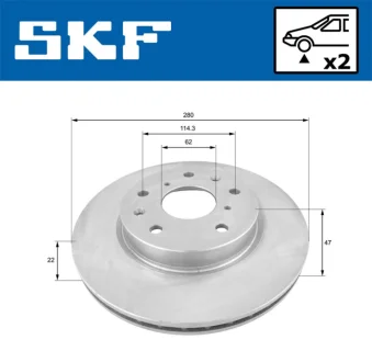 SUZUKI диск гальм. передн. SX4 06- SKF VKBD 80100 V2