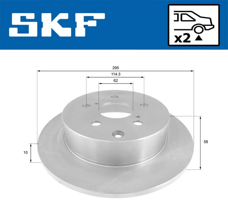 TOYOTA диск гальм.задн. Verso 09- SKF VKBD 90380 S2 (фото 1)
