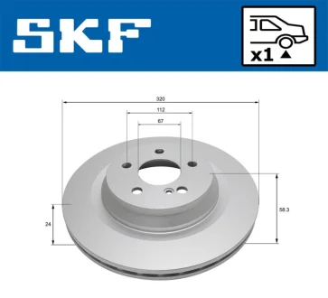 DB диск гальмівний задній W221 SKF VKBD 90675 V1