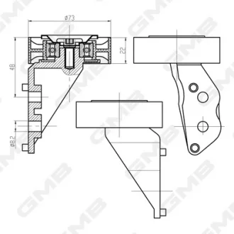 Ролік ременя ГРМ VW Jetta/Golf/Passat/Beetle (2.5 MPI (BGP, BGQ, CBTA, CBUA) GMB GTC0950