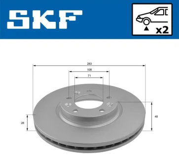 PEUGEOT гальмівний диск передн.407 04- SKF VKBD 80061 V2
