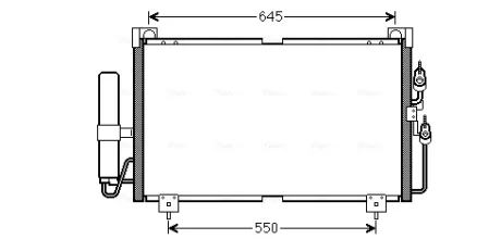 AVA MITSUBISHI Радіатор кондиціонера (конденсатор) з осушувачем OUTLANDER I 2.0, 2.4 03- AVA COOLING MT5213D