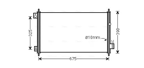 AVA HONDA Радіатор кондиціонера (конденсатор) без осушувача ACCORD VII 2.0, 2.4 03- AVA COOLING HD5229 (фото 1)