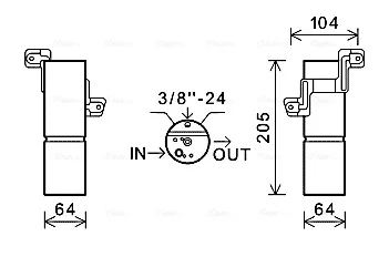 AVA DB Осушувач S-CLASS (W221, V221) 05-, S-CLASS (C216) 06- AVA COOLING MSD598