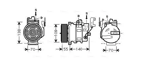 AVA LAND ROVER Компресор кондиціонера DISCOVERY III 2.7 04- AVA COOLING AUAK187 (фото 1)