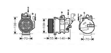 AVA LAND ROVER Компресор кондиціонера DISCOVERY III 2.7 04- AVA COOLING AUAK187