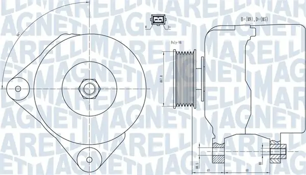 VW Генератор T4 MAGNETI MARELLI 063731228010 (фото 1)