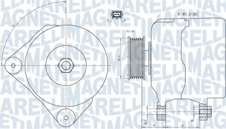 VW Генератор T4 MAGNETI MARELLI 063731228010