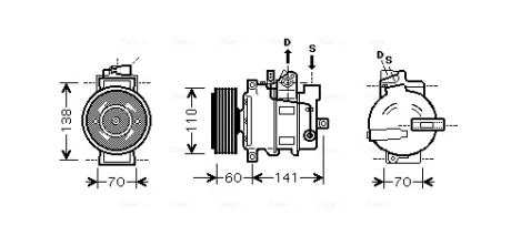 Компресор кондиціонера Audi A4, A5, A6, Q5/Octavia, Superb/VW Tiguan, Crafter, Passat AVA AVA COOLING AIAK271