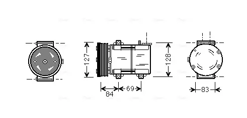 Компресор кондиціонера Ford Transit (00-) AVA AVA COOLING FDAK167 (фото 1)