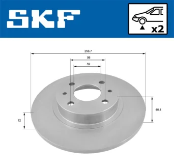 FIAT гальмівний диск Brava/Marea/Punto /LANCIA SKF VKBD 80434 S2