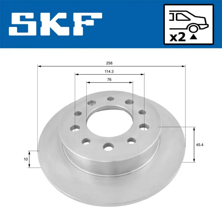 HYUNDAI Диск гальм. задн. COUPE II 2.0 02- SKF VKBD 90637 S2 (фото 1)