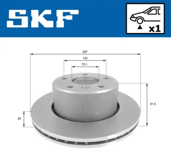 LAND ROVER диск гальмівний Discovery 99-04 SKF VKBD 80646 V1