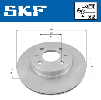 Диск гальмівний передній HYUNDAI Getz 02- SKF VKBD 80390 V2