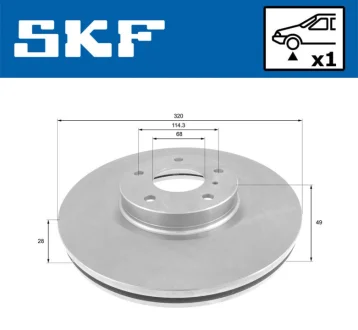 NISSAN диск гальмівний передн.Murano 05- SKF VKBD 80633 V1