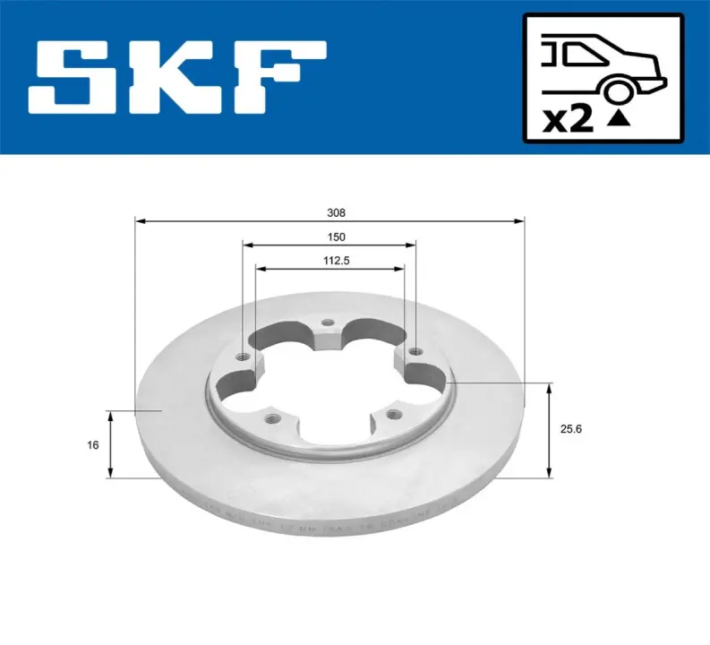 FORD диск гальм. задн. Transit 13-18 SKF VKBD 90460 S2 (фото 1)