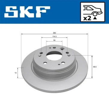 HONDA диск гальм. задній FR-V 04- SKF VKBD 90413 S2