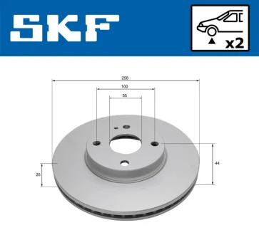 Диск гальм. передн. MAZDA 2 14- SKF VKBD 81134 V2