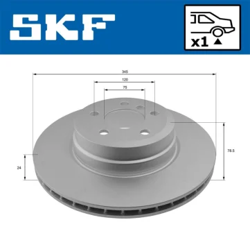 BMW диск гальм задній X5 E70 SKF VKBD 90715 V1