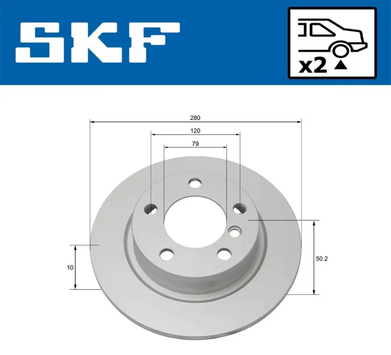 Диск гальм. задн. MINI -16 SKF VKBD 90148 S2 (фото 1)