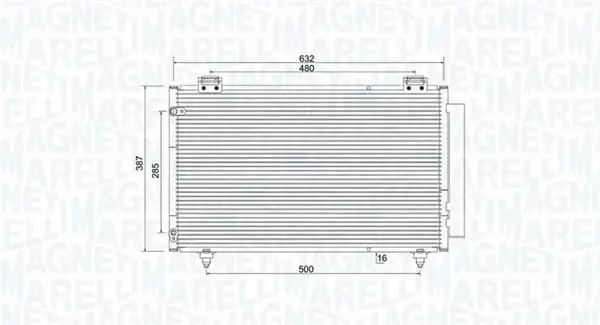 TOYOTA Радіатор кондиціонера (конденсатор) COROLLA 1.4-2.0 01- MAGNETI MARELLI 350203925000 (фото 1)