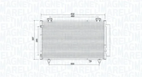 TOYOTA Радіатор кондиціонера (конденсатор) COROLLA 1.4-2.0 01- MAGNETI MARELLI 350203925000