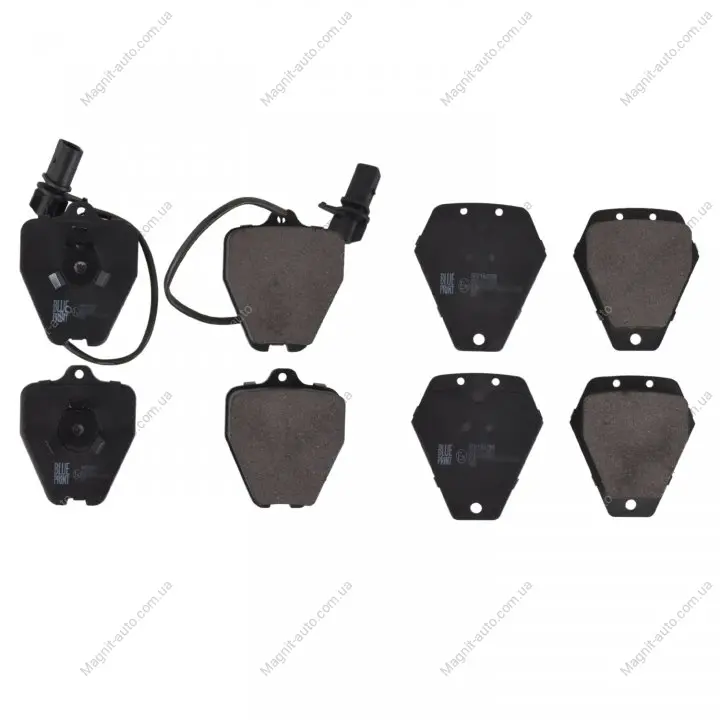 Комплект гальмівних колодок передн, AUDI A6 C4, A6 C5, A8 D2 2.5D-4.2 03.94-01.05 BLUE PRINT ADV184288 (фото 1)