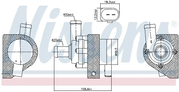 Водяний насос A1/A3/Passat/Jetta/Golf/Octavia/Fabia 1.4TSI 05-16 (додатковий) NISSENS 832109 (фото 1)