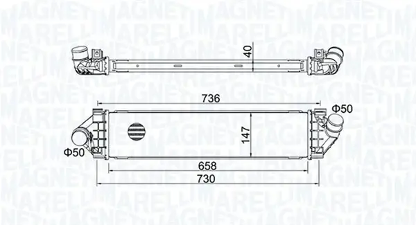 Інтеркулер VOLVO S60 II, S80 II, V60 I, V70 III FORD C-MAX, C-MAX II, FOCUS C-MAX, FOCUS II, FOCUS III, GALAXY II, GALAXY MK II, GRAND C-MAX, KUGA I, KUGA II, MONDEO IV 1.6-2.5ALK 10.03-12.19 MAGNETI MARELLI 351319204270 (фото 1)