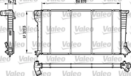 VALEO CITROEN радіатор охолодження Berlingo,Xsara,Peugeot 306,Partner 1.8D/1.9D 96- Valeo 732517