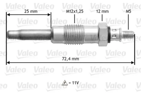 VALEO BMW свічка розжарювання 2.4D,2.5D Valeo 345100