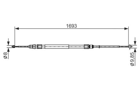 BMW Трос ручного гальма задній 3 Gran Turismo (F34) 318 d 13- BOSCH 1987482542