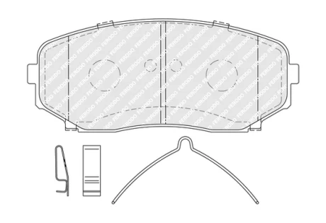 Комплект гальмівних колодок передн, MAZDA CX-7, CX-9 MITSUBISHI ECLIPSE CROSS, GRANDIS, L200 / TRITON, OUTLANDER III, PAJERO PININ I 1.5-3.7 10.99- FERODO FDB5285
