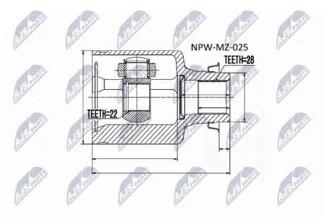ШРКШ внутр. правий MAZDA 3 (вир-во) NTY NPW-MZ-025