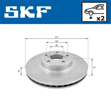 SUBARU диск гальмівний передн. Forester, Impreza, Legacy SKF VKBD 80341 V2