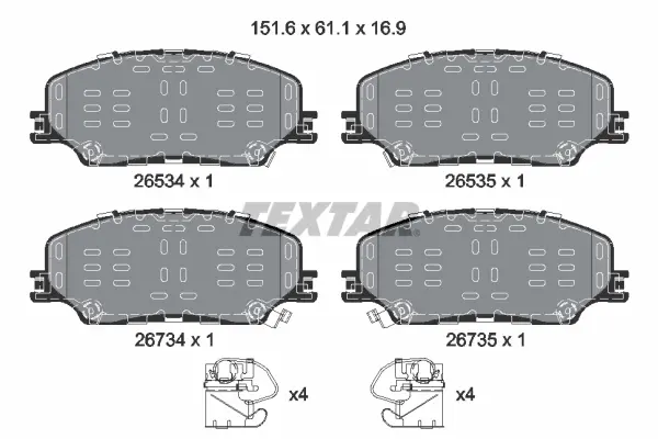 Комплект гальмівних колодок передн, ISUZU D-MAX II, D-MAX III 1.9D-Electric 06.12- TEXTAR 2653401 (фото 1)