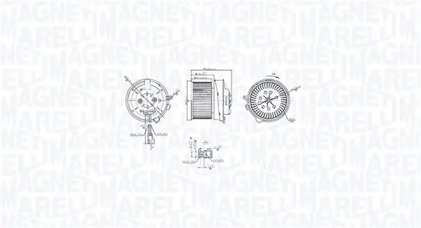 Вентилятор салону NISSAN QASHQAI +2, QASHQAI I, X-TRAIL II 1.5D-2.5 11.06-07.14 MAGNETI MARELLI 069412766010 (фото 1)